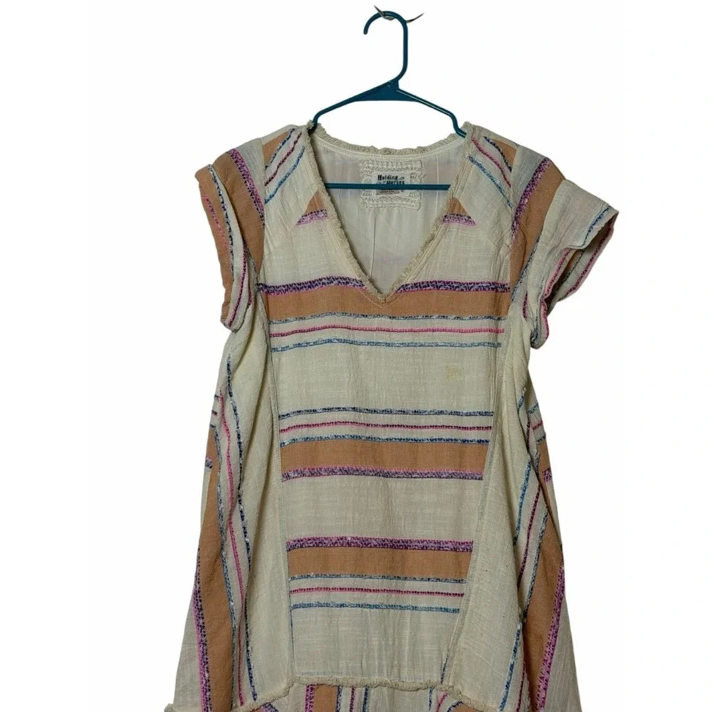 Anthro Holding Horses Elira Dress XS Striped Boho Flutter Sleeve Mini